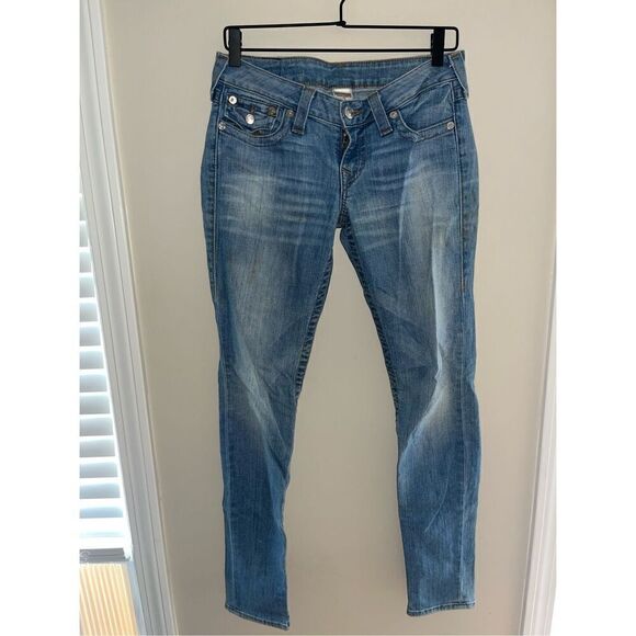 Women’s True Religion Medium Wash Skinny Jeans Size 28 - Picture 1 of 4